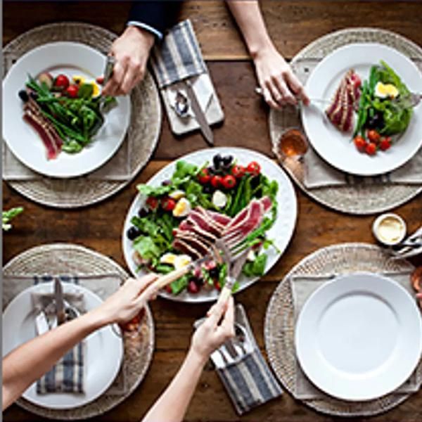 Group of people sharing a meal