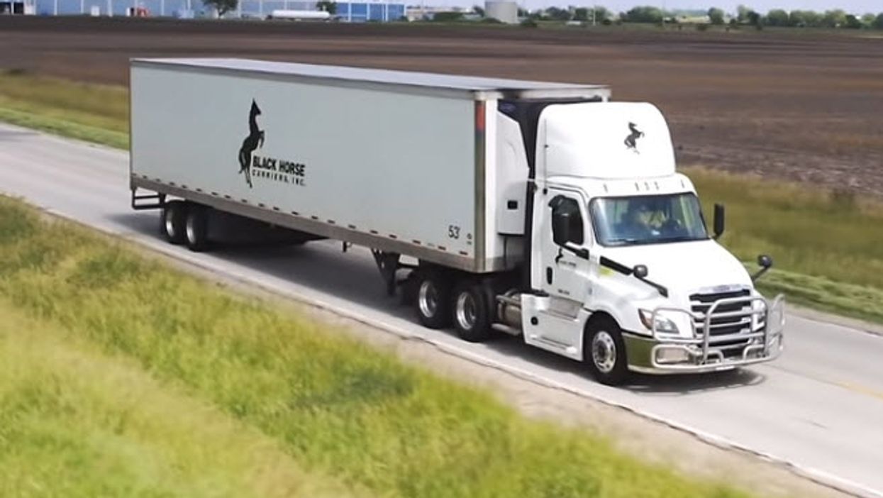 Black Horse Truck Leasing truck on the road