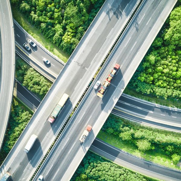 Aerial Street View of logistics route