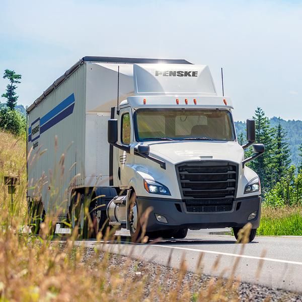 Penske truck on the road