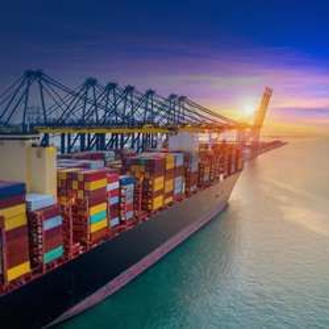 cargo container ship at dock