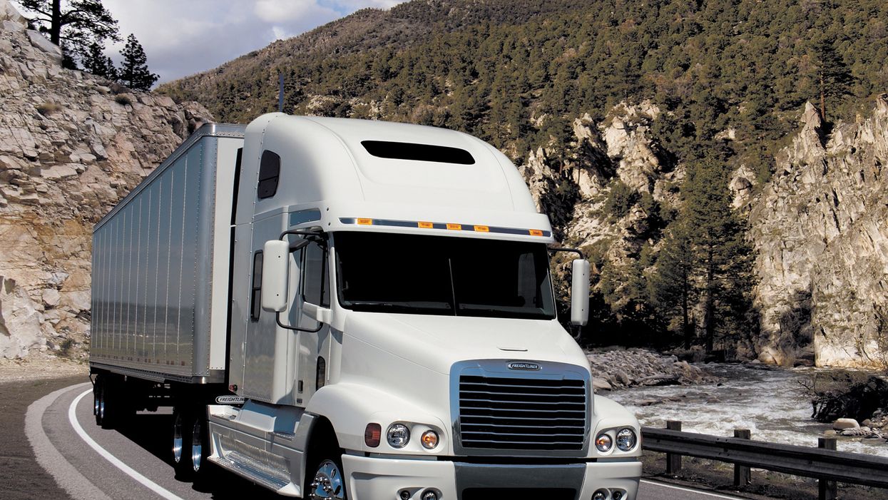 Freightliner truck on the road