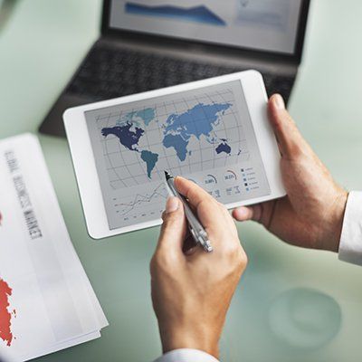 person using tablet