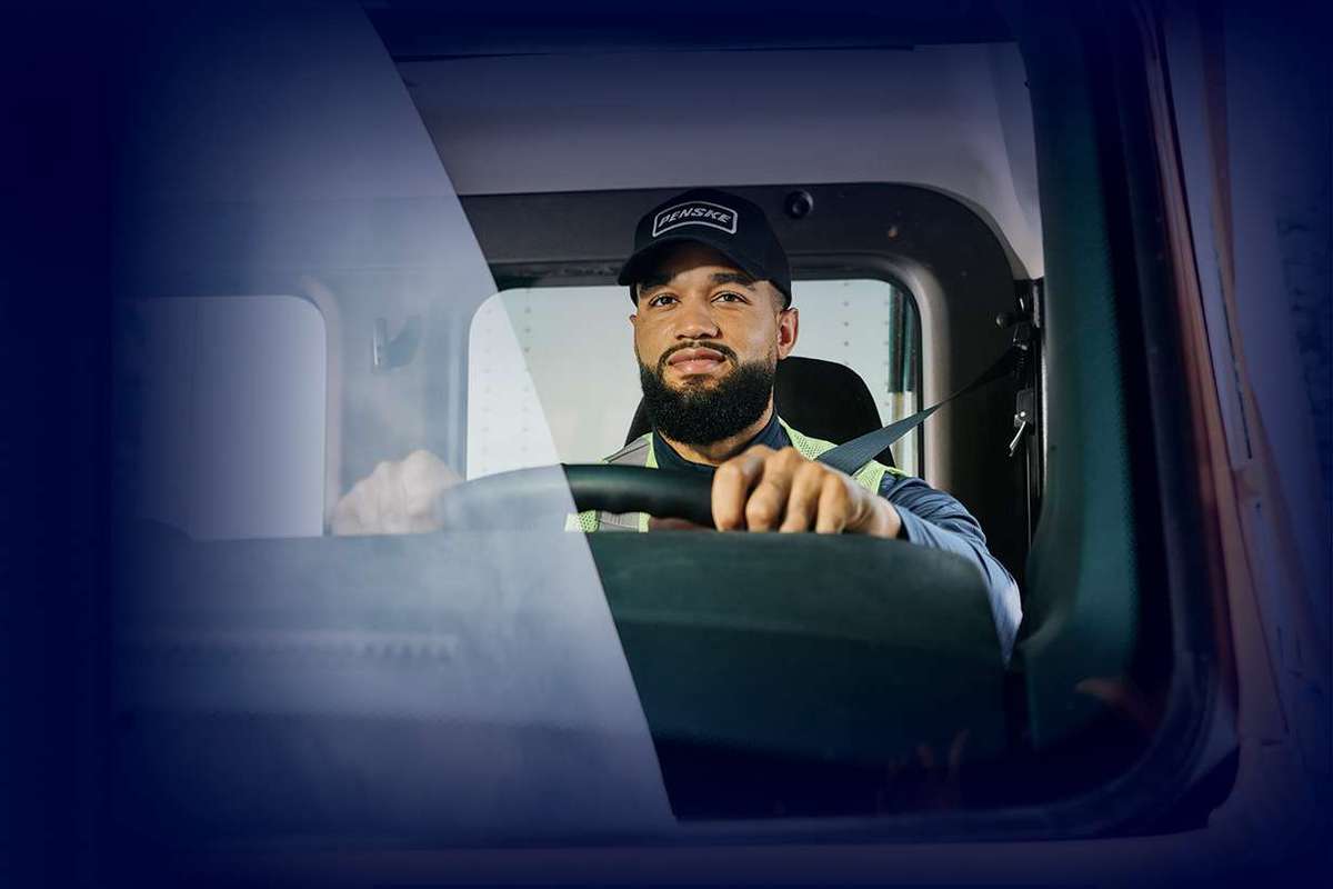 Professional driver behind the wheel of a truck