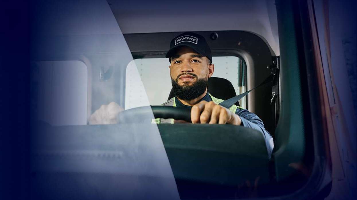 Professional driver behind the wheel of a truck