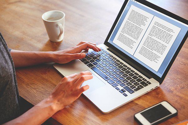 reading on a computer